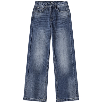 【张凌赫代言】Lee25秋冬新428懒懒裤舒适直脚复古中深蓝女牛仔裤