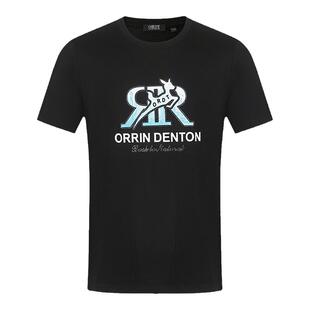 ORRDT澳林丹顿男装夏季新款烫钻印花时尚休闲圆领短袖T恤A17E1893