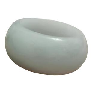 缅甸翡翠A货扳指翡翠玉戒指指环男女款宽版阳绿戒面戒子飘绿玉石