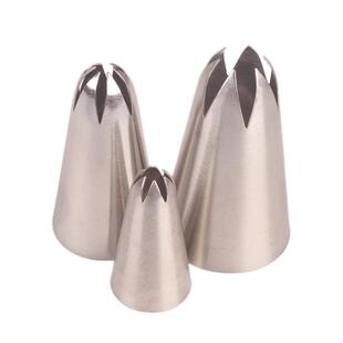 6件常用裱花嘴套装中号曲奇玫瑰泡芙溶豆圆孔奶油蛋糕裱花挤嘴组