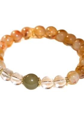 招财转运黄水晶手链轻奢小众精致