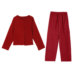 Comfit摇粒绒家居服套装女加厚暖绒大码新年红睡衣可外穿CLW0008