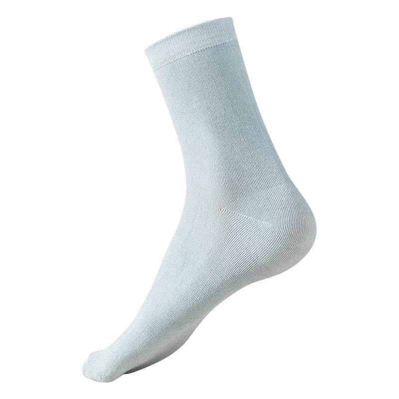 绢丝桑蚕丝袜子女中筒袜秋冬季柔软舒适吸汗透气纯色配小白鞋袜子