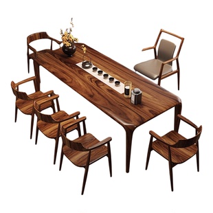 南美胡桃木茶桌椅罗汉床组合客厅家用办公室新中式实木茶几茶台