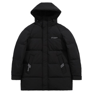 90白鹅绒中长款厚实羽绒服男冬季宽松大码连帽保暖百搭休闲外套潮