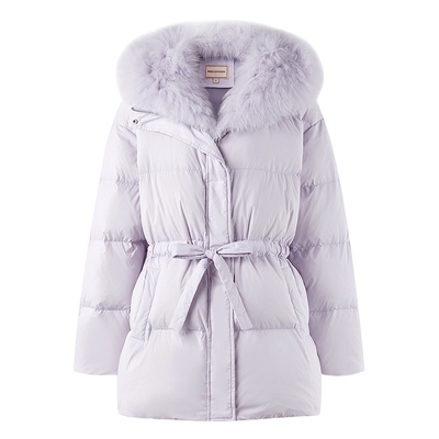 沈月同款MISSCOCOON中长款2025冬新款狐狸毛领90白鸭绒羽绒服女