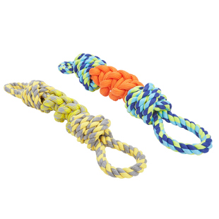 FOFOS两只福狸狗狗玩具拔河发声磨牙耐咬绳结棉绳互动宠物狗玩具