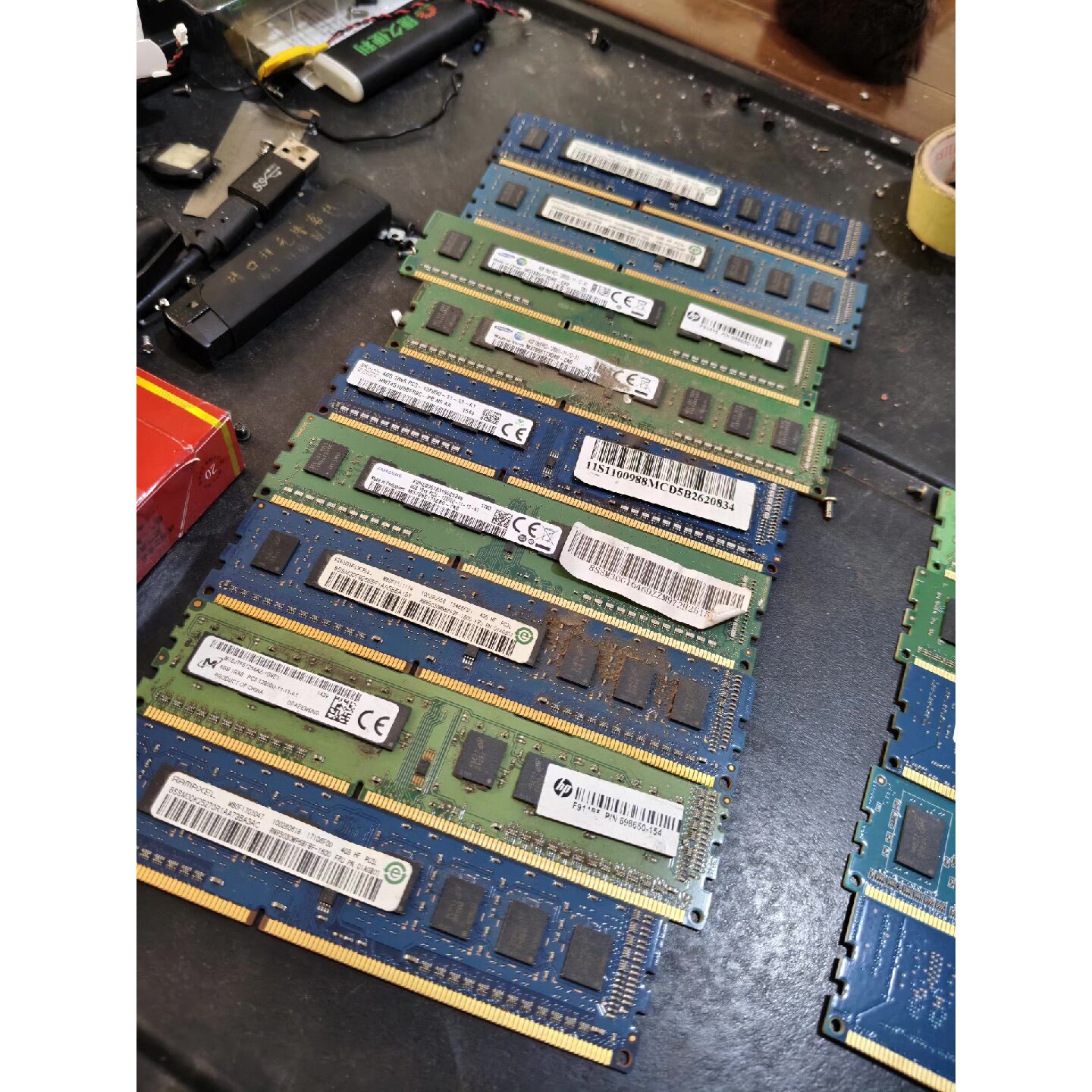 议价DDR34G内存条一批拆机的还有5条电镀条单面的台维修图片