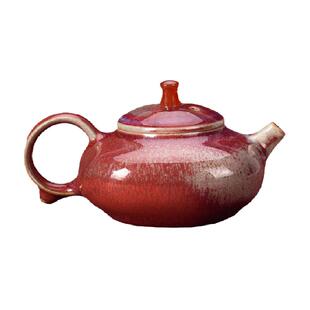 万仟堂钧窑手工茶壶泡茶家用单壶陶瓷茶具宋代官窑茶壶晚霞百壶
