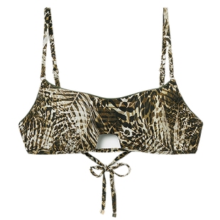 CALZEDONIA卡泽意袜夏海边度假树叶斑纹印花分体比基尼泳衣裤1841