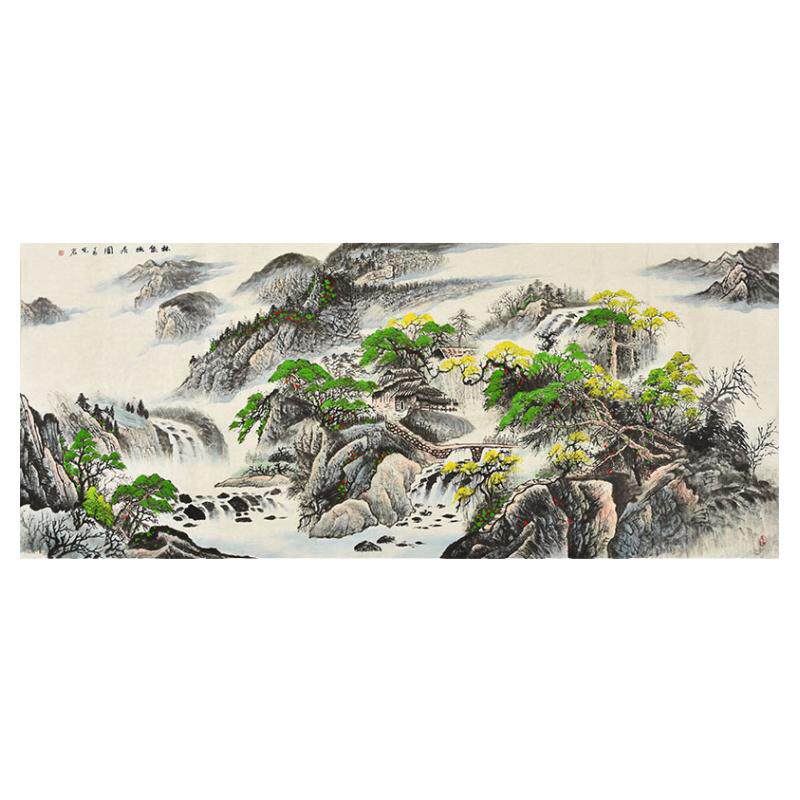 名家纯手绘字画2.4米巨幅山水画