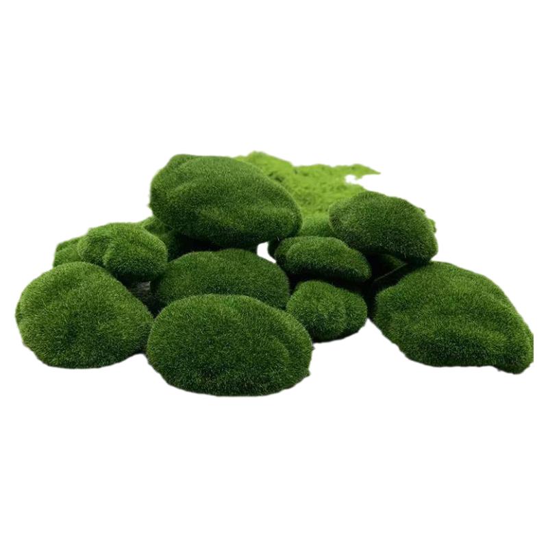 仿真苔藓青苔块植毛石头植绒泡沫石头微景观造景装饰园艺花园盆栽