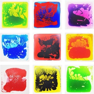 50CM液体地砖早教中心液体创意彩色流动地板儿童拼图地板感官垫