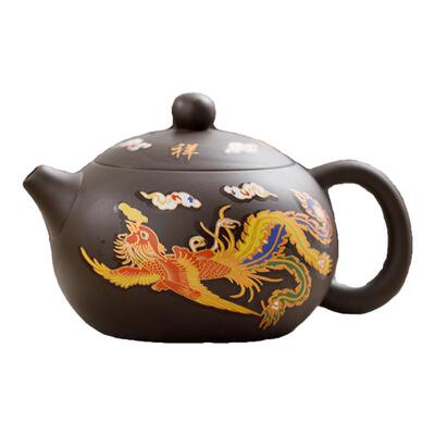 遇热变色紫砂凤鸣壶龙凤呈祥泡茶壶茶杯西施壶带茶盘旅行茶具套装