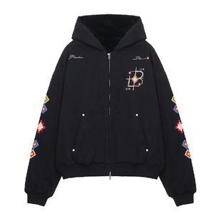 BIPOLAR图腾刺绣座山雕外套设计感休闲保暖上衣Cleanfit男新款冬