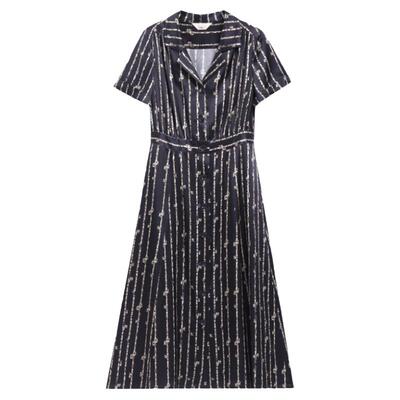 中老年开衫长款妈妈装真丝连衣裙