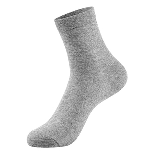 银卫士抗菌防臭袜子男士中筒袜秋冬季吸汗黑色棉袜商务长袜男大码