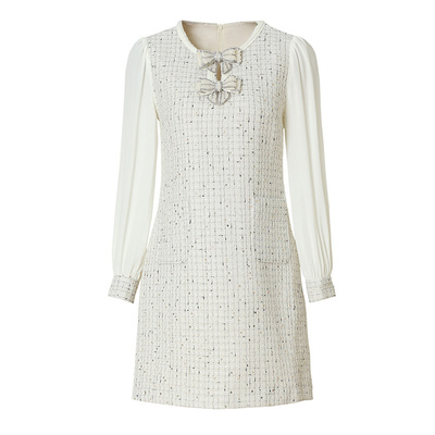 海青蓝裙子秋冬连衣裙