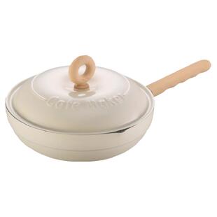 卡特马克甜甜圈不粘炒锅珐琅家用炒菜锅电磁炉专用麦饭石色煎炒锅