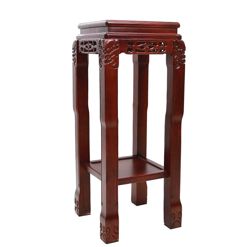 中式仿古榆木实木花架鱼缸架