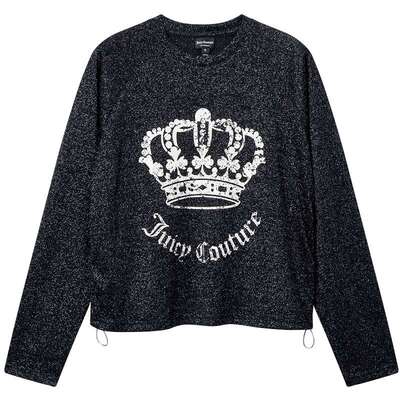 JuicyCouture橘滋黑色印花T恤