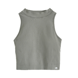 菲卡沫莉RIB固定杯轻运动外穿小高领挖肩瑜伽普拉提健身背心女