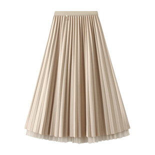 Wear a pleated mesh skirt on both sides 双面穿网纱百褶半身裙