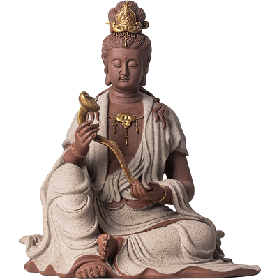 久造陶瓷文殊普贤菩萨装饰摆件