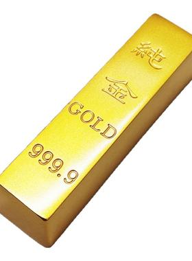 实心黄铜仿足金条摆件电影道具磨砂黄金条家居装饰书房镇纸工艺品