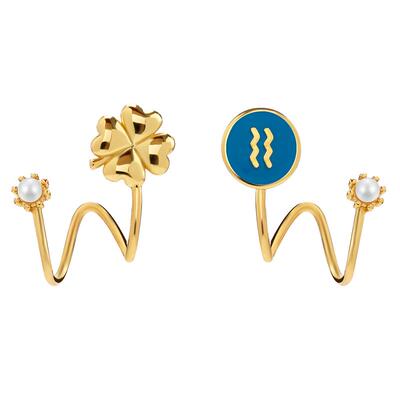 十二星座耳钉高级设计小众四叶草