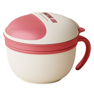 304不锈钢泡面碗带盖带手柄