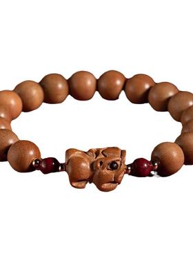 普陀山老桃木手串本命年礼物貔貅