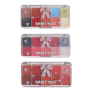 10色多色唇彩盘影楼化妆师学校专用唇釉口红盘滋润持久自然上色