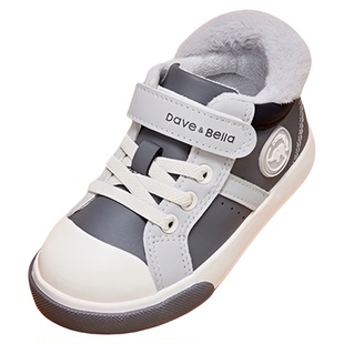 戴维贝拉儿童加绒鞋子男童学步鞋冬季女童板鞋机能鞋反季清仓