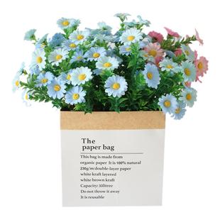 仿真雏菊花束塑料绢布假花室内客厅餐桌摆件装饰田园栅栏花坛插花