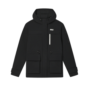 FILA 斐乐官方女士棉服2024冬新款休闲简约宽松保暖防水连帽外套