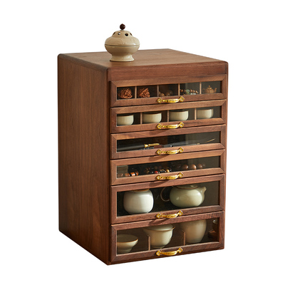 黑胡桃实木牙科柜桌面收纳柜手串文玩茶具茶杯茶饼首饰牙医收纳盒