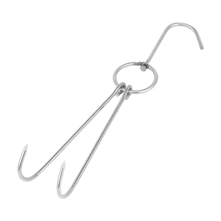 烤鸭钩子不锈钢长挂钩烧烤肉勾丁字钩烧腊钩烧鹅尾针烤鸭勾炉配件