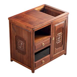 新中式茶柜边花梨木移动茶台实木茶水柜烧水壶一体小茶桌家用客厅