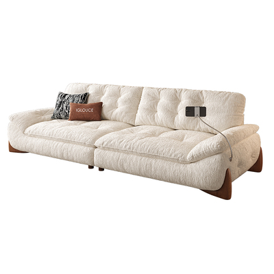 宜洛扶摇云朵奶油风布艺沙发客厅2025新款法式复古雪尼尔帆船沙发