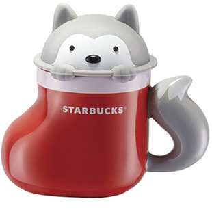 星巴克杯子黑色白色经典木纹logo美人鱼铜章马克杯礼盒情侣杯对杯