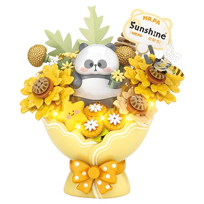 【联名款】熊猫耙老师花束积木