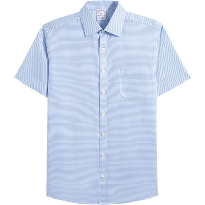 布克兄弟25男士纯棉肌理短袖衬衫