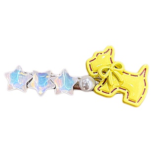 可爱黄色小狗发夹女2026新款高端前额侧边碎发刘海夹一字发卡发饰