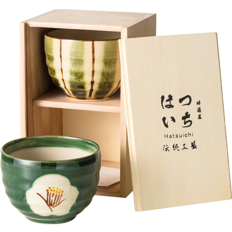 日本进口美浓烧赤绘饭碗礼盒