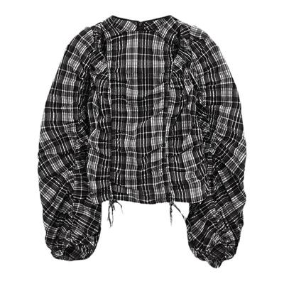 SLY复古怀旧风设计感格纹衬衫