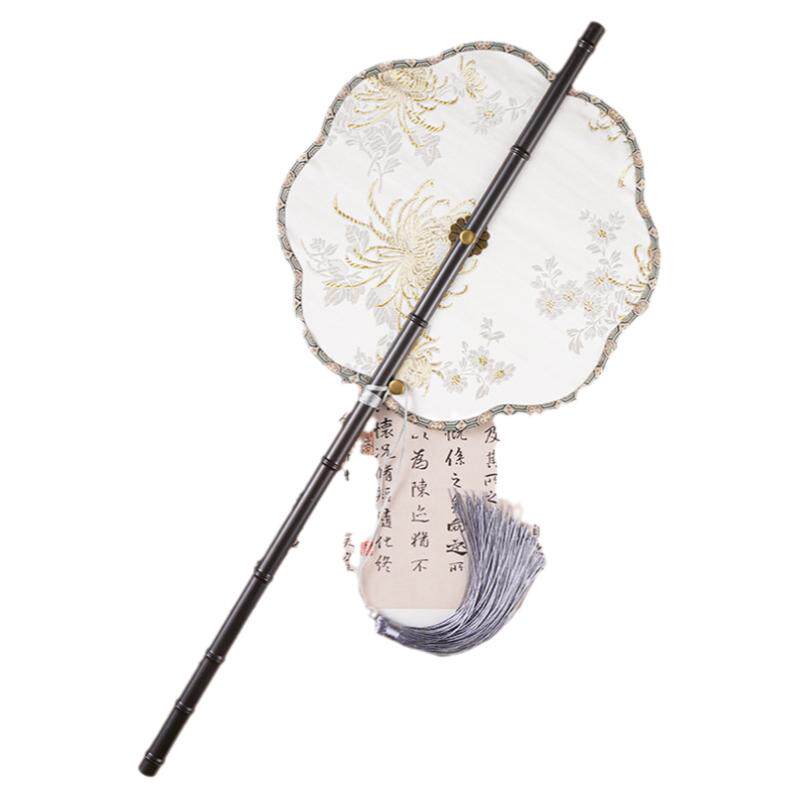 彼岸花紫竹腰扇可卷曲折叠扇子