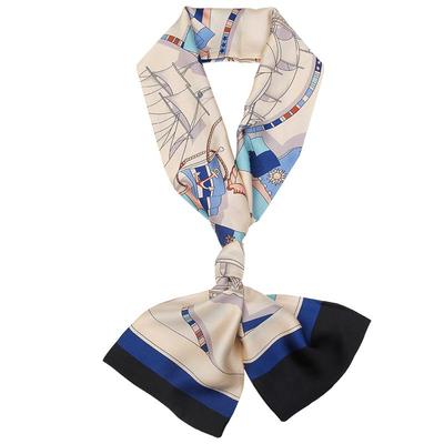 达芬奇密码长条仿窄真丝衬衫丝巾