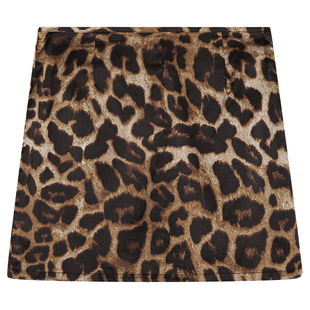 落落狷介 豹纹半身裙女2025新款小个子A字裙显瘦设计感短裙包臀裙