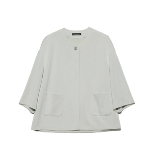 一粒扣七分袖挺括西装轻薄外套短款垂坠法式风衣质感扣子春夏新款